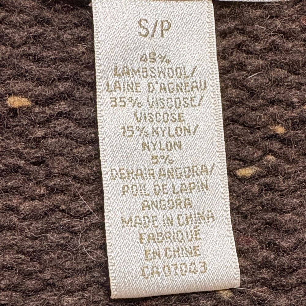 Kenar Chocolate Brown Cropped Sweater with Buttons - Picture 7 of 7